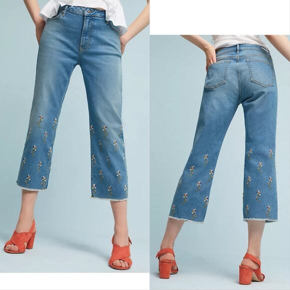 Pilcro Embroidered High Waist Straight Jeans size 28 - Picture 1 of 12